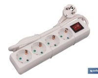 BASE MÃšLTIPLE 4T. 1,4M CABLE C/INT. (16A-250V)