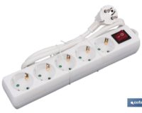 BASE MÃšLTIPLE 5T. 1,4M CABLE C/INT. (16A-250V)