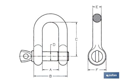 GRILLETE RECTO M-5 ZINCADO - Imagen 2