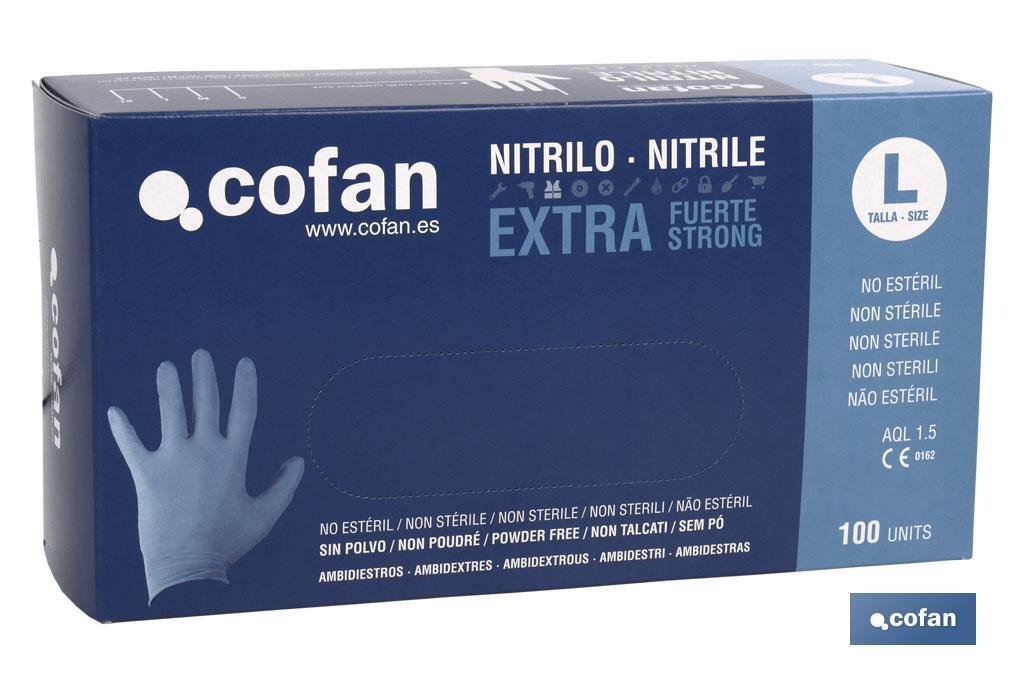 alarma petrolero episodio CAJA 100 UDS. GUANTES NITRILO EXTRA FUERTE T - S - Bazar Molina