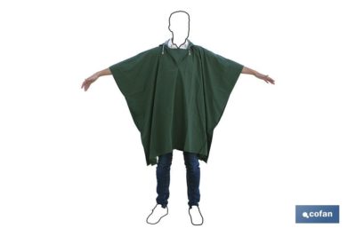 PONCHO DE AGUA VERDE PVC/POLIESTER TALLA ÃšNICA - Imagen 2