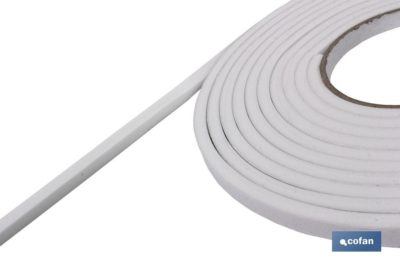 ROLLO BURLETE ADHESIVO ESPUMA BLANCA 4,5mX9mm - Imagen 2