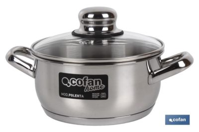 CACEROLA INOX INDUC.3.2L MODELO POLENTA T/ VIDRIO Ã˜220 MM