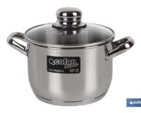 OLLA  INOX INDUCCIÃ“N.6.9 L MOD POLENTA TAPA DE VIDRIO Ã˜240 MM