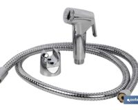 KIT GRIFO DE DUCHA CROMADO CON PULSADOR+COLGADOR+FLEXO