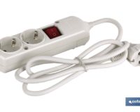 BASE BIPOLAR 2 TOMAS Y PROLONGACIÃ“N 1,5M CON INTERRUPTOR LUMINOS 16A250V
