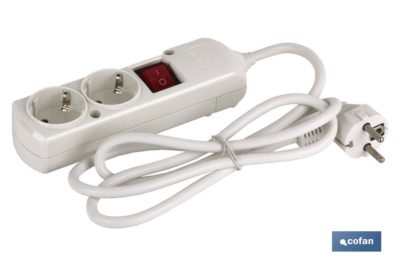 BASE BIPOLAR 2 TOMAS Y PROLONGACIÃ“N 1,5M CON INTERRUPTOR LUMINOS 16A250V