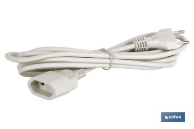 PROLONGADOR BIPOLAR 10A250V ESPIGAÃ˜4 CABLE 3M BLANCO