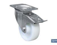RUEDA NYLON PLACA/FRENO Ã˜80X30MM