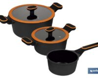 BATERIA COCINA 3 PIEZAS FULL INDUCTION ALUMINIO FUNDIDO OLIVIER