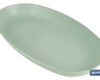 FUENTE OVALADA VERDE AGUA 39 X22X 4,5 CM MODELO NARA 2000ML