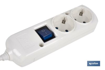 BASE BIPOLAR 2 TOMAS Y PROLONGACIÃ“N 1,5M CON INTERRUPTOR LUMINOS 16A250V - Imagen 2