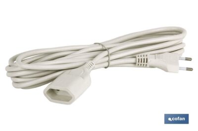 PROLONGADOR BIPOLAR 10A250V ESPIGAÃ˜4 CABLE 5M BLANCO